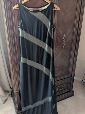 JS Collection Maxi Sleeveless Dress with Mesh Diagonal Details